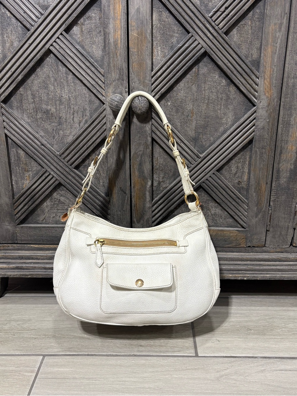 White Prada Leather Shoulder Bag